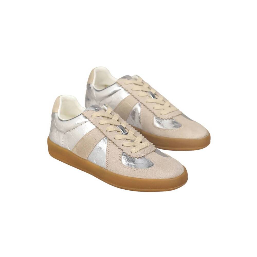 NEW MIRACLE MILES women's vera sneaker in silver /tan